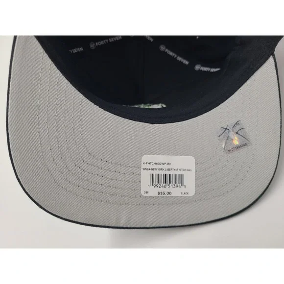 New York Liberty 47 Brand Hitch Snapback Hat Cap NYL Adult WNBA Basketball Black